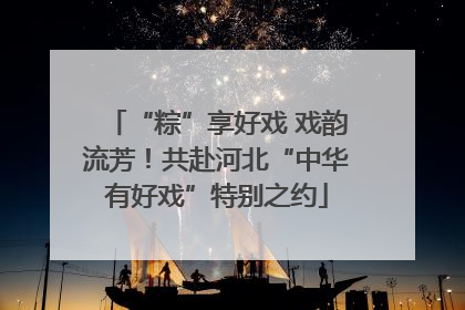 “粽”享好戏 戏韵流芳！共赴河北“中华有好戏”特别之约
