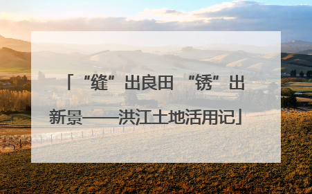 “缝”出良田 “锈”出新景——洪江土地活用记