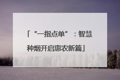 “一指点单”：智慧种烟开启惠农新篇