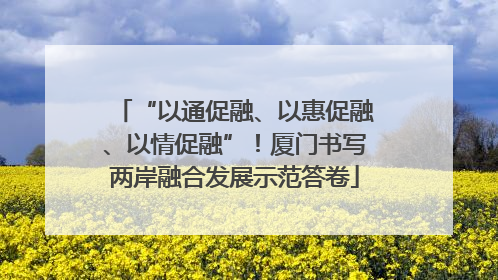 “以通促融、以惠促融、以情促融”！厦门书写两岸融合发展示范答卷