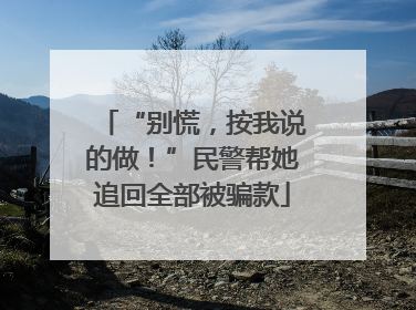 “别慌，按我说的做！”民警帮她追回全部被骗款