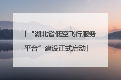 “湖北省低空飞行服务平台”建设正式启动