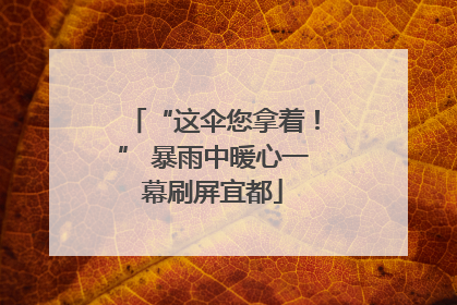 “这伞您拿着！” 暴雨中暖心一幕刷屏宜都