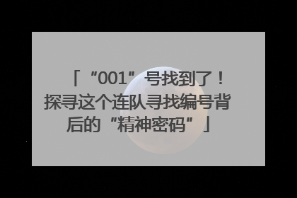 “001”号找到了！探寻这个连队寻找编号背后的“精神密码”