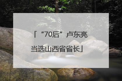 “70后”卢东亮当选山西省省长