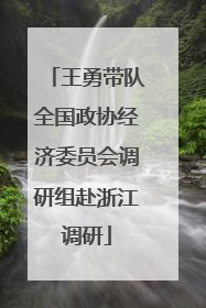 王勇带队全国政协经济委员会调研组赴浙江调研
