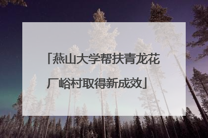 燕山大学帮扶青龙花厂峪村取得新成效