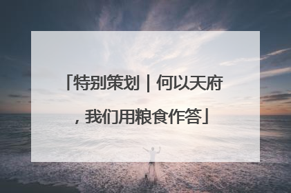 特别策划｜何以天府，我们用粮食作答