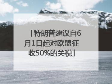 特朗普建议自6月1日起对欧盟征收50%的关税