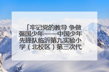 牢记党的教导 争做强国少年——中国少年先锋队临沂第九实验小学（北校区）第三次代表大会胜利召开