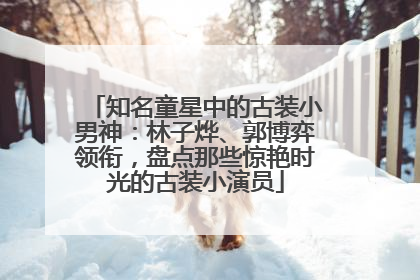 知名童星中的古装小男神：林子烨、郭博弈领衔，盘点那些惊艳时光的古装小演员