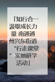 知行合一汲取成长力量 南通通州兴东街道“行走课堂”实地研学活动