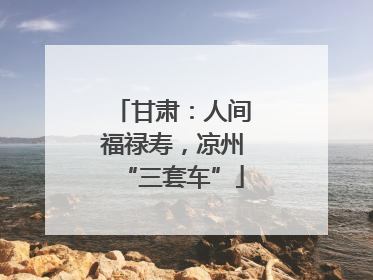 甘肃：人间福禄寿，凉州“三套车”