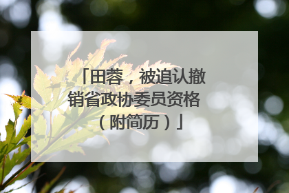 田蓉，被追认撤销省政协委员资格（附简历）