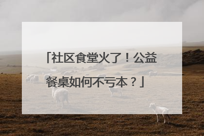 社区食堂火了！公益餐桌如何不亏本？