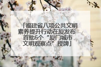 福建省八项公共文明素养提升行动在厦发布 首批6个“厦门城市文明观察点”授牌