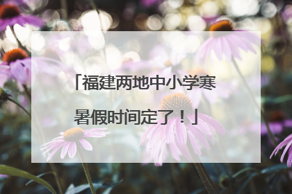 福建两地中小学寒暑假时间定了！