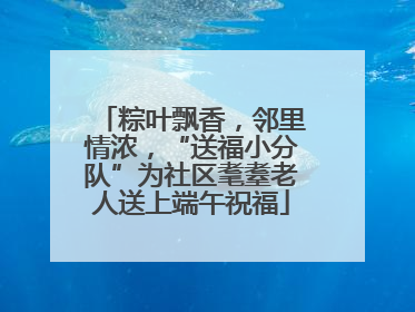 粽叶飘香，邻里情浓，“送福小分队”为社区耄耋老人送上端午祝福