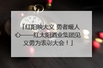红阳映大义 勇者暖人心——红太阳酒业集团见义勇为表彰大会！