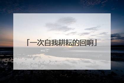 一次自我耕耘的回响