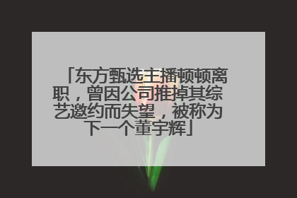 东方甄选主播顿顿离职，曾因公司推掉其综艺邀约而失望，被称为下一个董宇辉