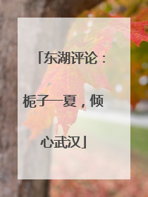 东湖评论：栀子一夏，倾心武汉