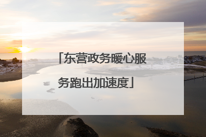 东营政务暖心服务跑出加速度