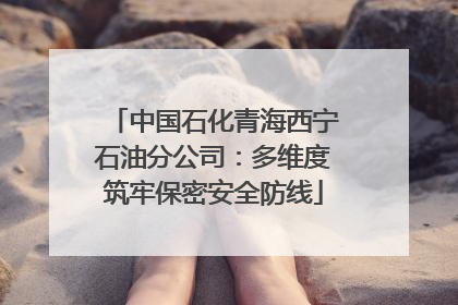 中国石化青海西宁石油分公司：多维度筑牢保密安全防线