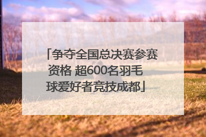 争夺全国总决赛参赛资格 超600名羽毛球爱好者竞技成都