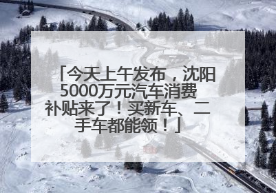 今天上午发布，沈阳5000万元汽车消费补贴来了！买新车、二手车都能领！
