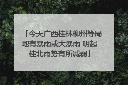 今天广西桂林柳州等局地有暴雨或大暴雨 明起桂北雨势有所减弱