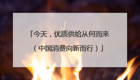 今天，优质供给从何而来（中国消费向新而行）
