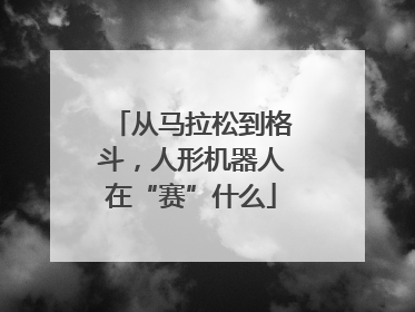 从马拉松到格斗，人形机器人在“赛”什么