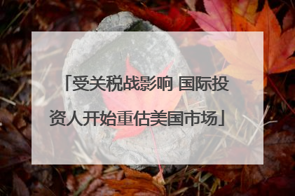 受关税战影响 国际投资人开始重估美国市场