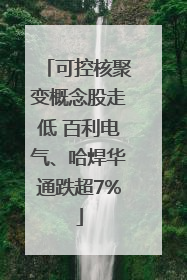 可控核聚变概念股走低 百利电气、哈焊华通跌超7%