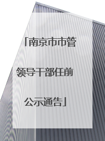 南京市市管领导干部任前公示通告