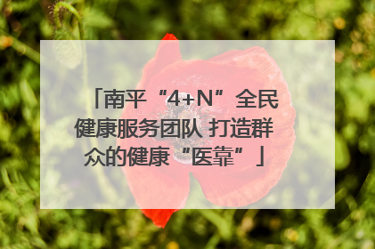 南平“4+N”全民健康服务团队 打造群众的健康“医靠”