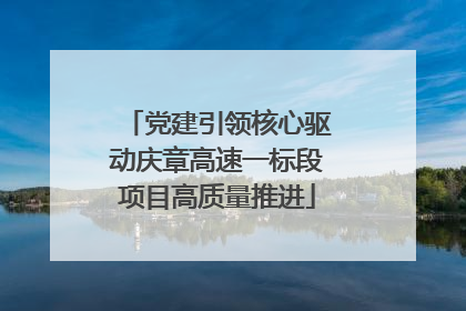 党建引领核心驱动庆章高速一标段项目高质量推进