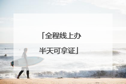 全程线上办 半天可拿证
