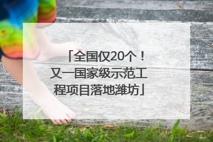全国仅20个！又一国家级示范工程项目落地潍坊