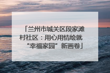 兰州市城关区段家滩村社区：用心用情绘就“幸福家园”新画卷