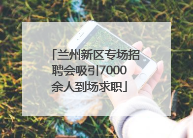 兰州新区专场招聘会吸引7000余人到场求职