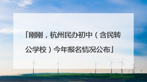 刚刚，杭州民办初中（含民转公学校）今年报名情况公布
