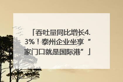 吞吐量同比增长4.3%！泰州企业坐享“家门口就是国际港”