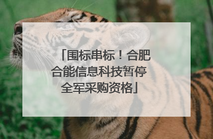 围标串标！合肥合能信息科技暂停全军采购资格