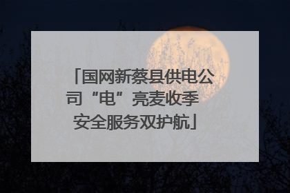 国网新蔡县供电公司“电”亮麦收季 安全服务双护航