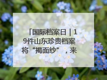 国际档案日｜19件山东珍贵档案将“揭面纱”，来先睹为快！