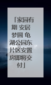 家园有期 安居梦圆 龟湖公园东片区安置房即将交付
