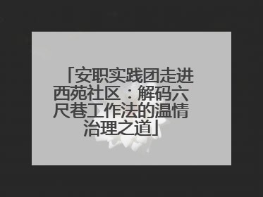 安职实践团走进西苑社区：解码六尺巷工作法的温情治理之道