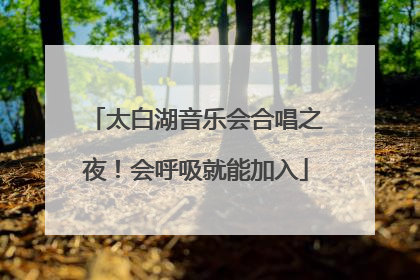 太白湖音乐会合唱之夜！会呼吸就能加入